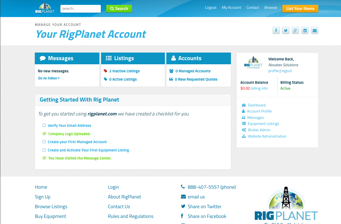Rig Planet Account
