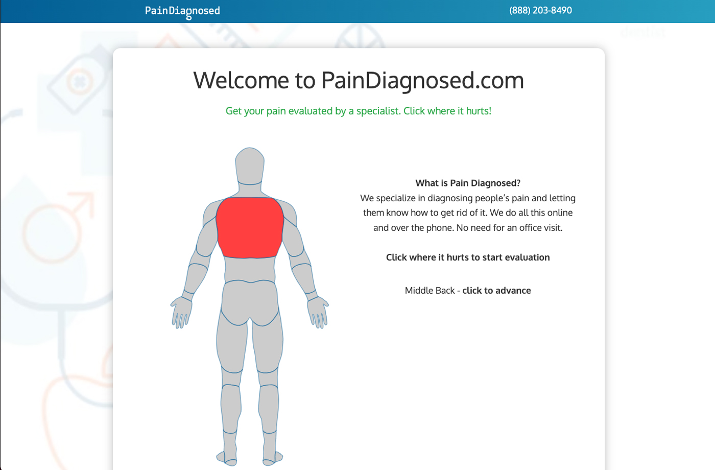 Pain Diagnosed Evaluation Pain Area