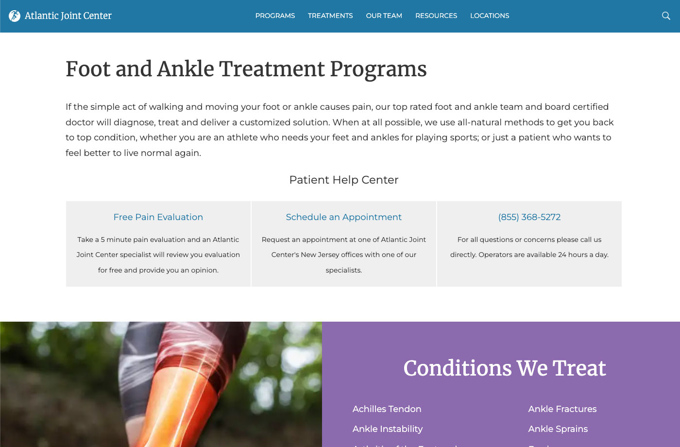 Foot and Ankle Landing Page